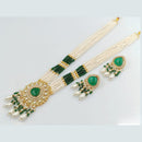 Rani Sati Jewels Gold Plated Pearl And Kundan Long Necklace Set