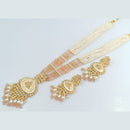 Rani Sati Jewels Gold Plated Pearl And Kundan Long Necklace Set