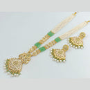 Rani Sati Jewels Gold Plated Pearl And Kundan Long Necklace Set