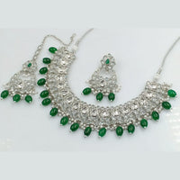 Rani Sati Jewels Silver Plated Reverse AD Necklace Set