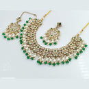Rani Sati Jewels Gold Plated Reverse AD And Pearl Necklace Set