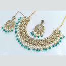 Rani Sati Jewels Gold Plated Reverse AD And Pearl Necklace Set