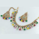 Rani Sati Jewels Gold Plated Kundan And Beads Necklace Set