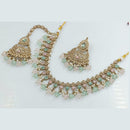 Rani Sati Jewels Gold Plated Kundan And Beads Necklace Set