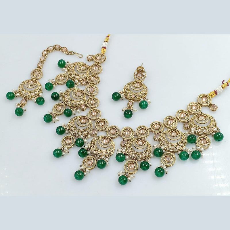 Rani Sati Jewels Gold Plated Reverse AD Necklace Set