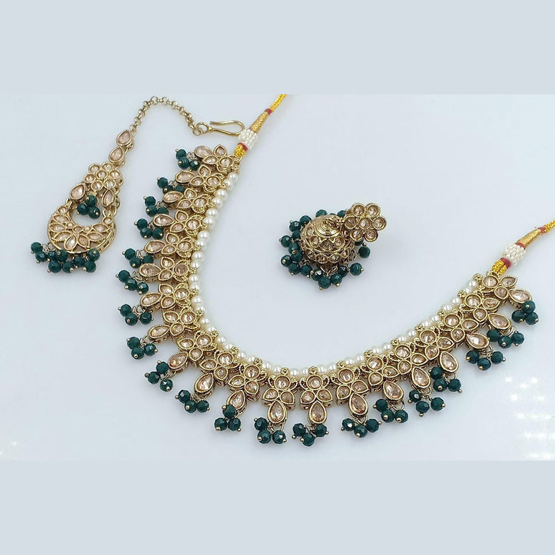 Rani Sati Jewels Gold Plated Reverse AD Necklace Set