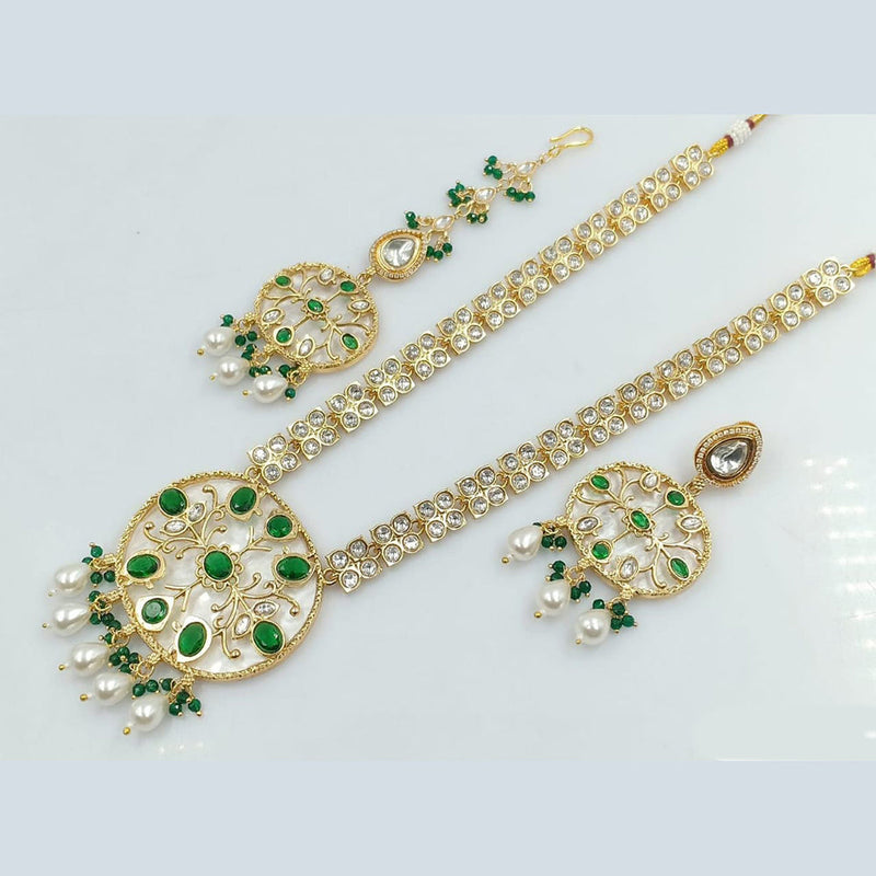 Rani Sati Jewels Gold Plated Kundan And Reverse AD Necklace Set