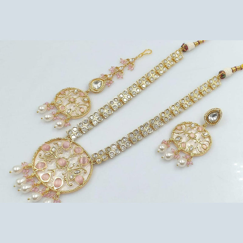 Rani Sati Jewels Gold Plated Kundan And Reverse AD Necklace Set