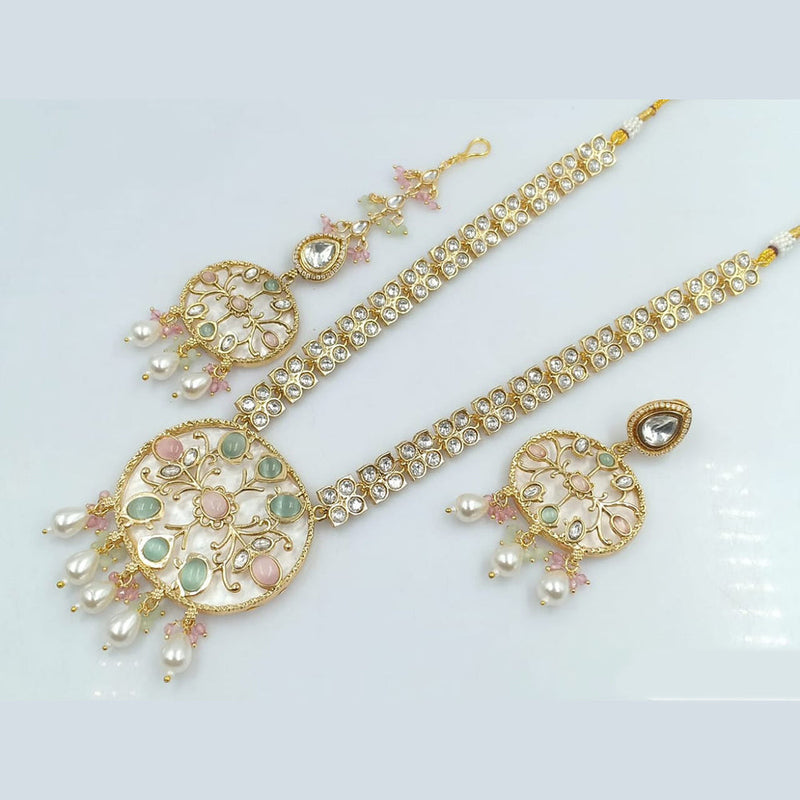 Rani Sati Jewels Gold Plated Kundan And Reverse AD Necklace Set