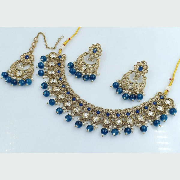 Rani Sati Jewels Gold Plated Kundan And Pearl Necklace Set