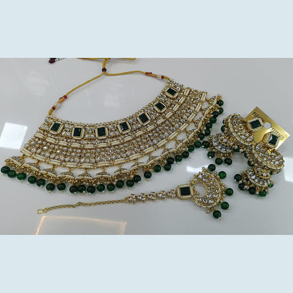 Rani Sati Jewels Gold Plated Kundan And Pearl Choker Necklace Set