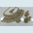 Rani Sati Jewels Gold Plated Kundan And Pearl Choker Necklace Set