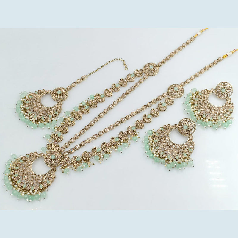 Rani Sati Jewels Gold Plated Reverse AD Long Necklace Set