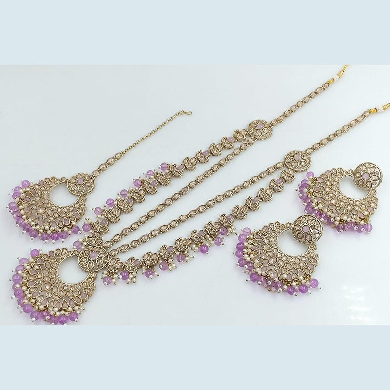 Rani Sati Jewels Gold Plated Reverse AD Long Necklace Set