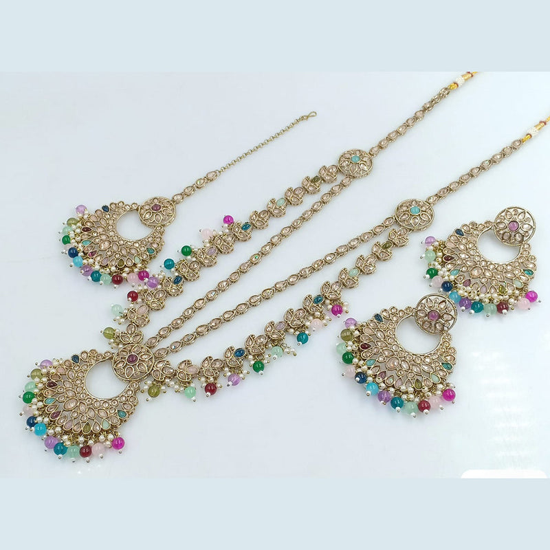 Rani Sati Jewels Gold Plated Reverse AD Long Necklace Set