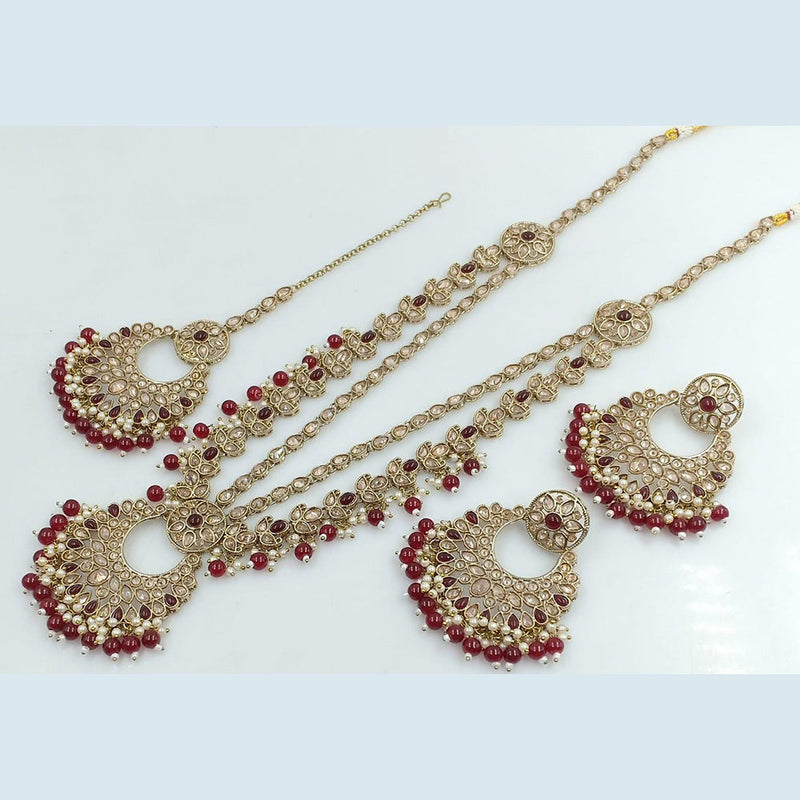 Rani Sati Jewels Gold Plated Reverse AD Long Necklace Set