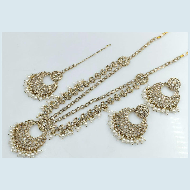 Rani Sati Jewels Gold Plated Reverse AD Long Necklace Set