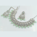Rani Sati Jewels Silver Plated Reverse AD Necklace Set