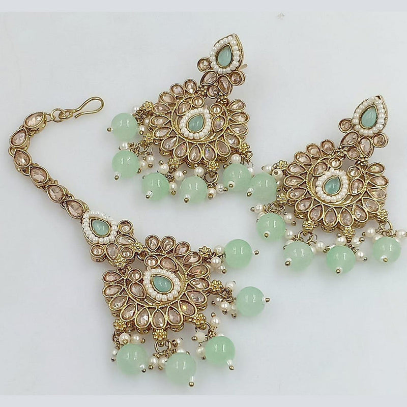 Rani Sati Jewels Gold Plated Crystal Stone Dangler Earrings