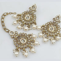 Rani Sati Jewels Gold Plated Crystal Stone Dangler Earrings