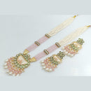 Rani Sati Jewellers Gold Plated Reverse AD And Pearls Long Necklace Set