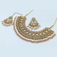 Rani Sati Jewels Gold Plated Crystal Stone And Beads Necklace Set