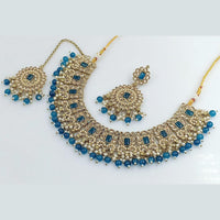 Rani Sati Jewels Gold Plated Crystal Stone And Beads Necklace Set
