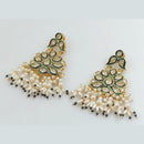 Rani Sati Jewels Gold Plated Crystal Stone And Pearls Dangler Earrings