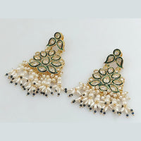 Rani Sati Jewels Gold Plated Crystal Stone And Pearls Dangler Earrings