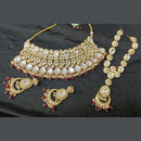 Rani Sati Jewels Gold Plated Crystal Stone And Beads Choker Necklace Set