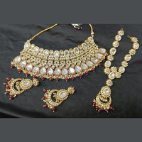 Rani Sati Jewels Gold Plated Crystal Stone And Beads Choker Necklace Set