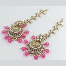 Rani Sati Jewels Gold Plated Crystal Stone Kanchain Jhumki Earrings