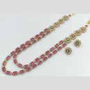 Rani Sati Jewels Gold Plated Crystal Stone Long Necklace Set