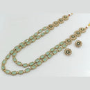 Rani Sati Jewels Gold Plated Crystal Stone Long Necklace Set