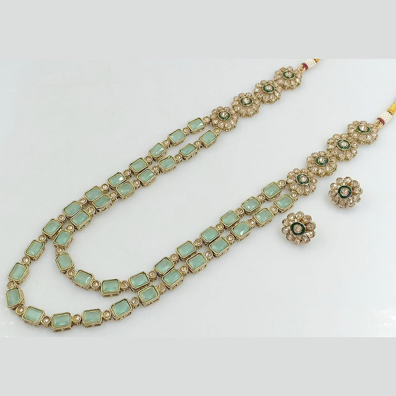 Rani Sati Jewels Gold Plated Crystal Stone Long Necklace Set