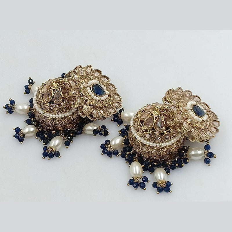 Rani Sati Jewels Gold Plated Crystal Stone Jhumki Earrings