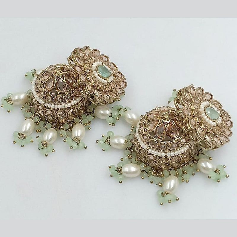 Rani Sati Jewels Gold Plated Crystal Stone Jhumki Earrings