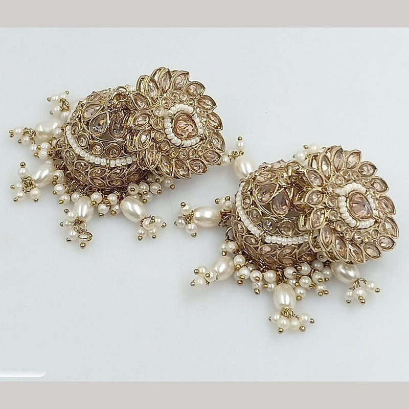 Rani Sati Jewels Gold Plated Crystal Stone Jhumki Earrings