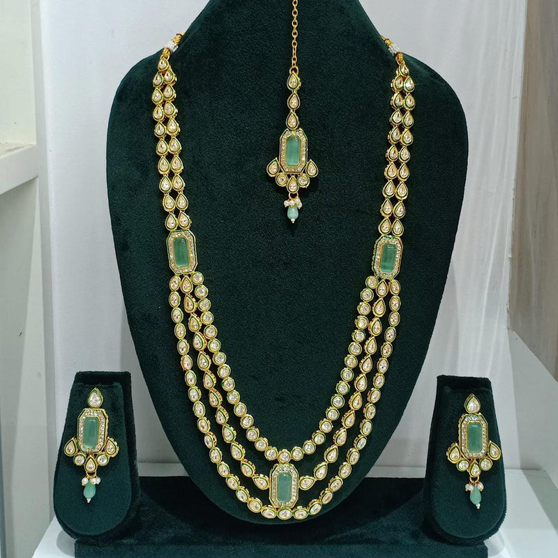 Rani Sati Jewels Gold Plated Austrian Stone Long Necklace Set