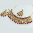 Rani Sati Jewels Gold Plated Crystal and Pearl Necklace Set