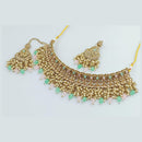 Rani Sati Jewels Gold Plated Crystal and Pearl Necklace Set