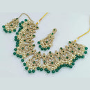 Rani Sati Jewels Gold Plated Crystal and Pearl Necklace Set