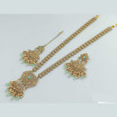 Rani Sati Jewels Gold Plated Crystal and Pearl Long Necklace Set