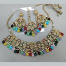 Rani Sati Jewels Gold Plated Crystal and Pearl Necklace Set