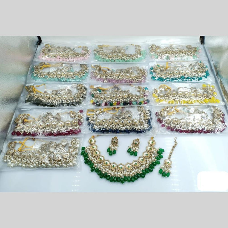 Rani Sati Jewels Gold Plated Pearls Necklace Set