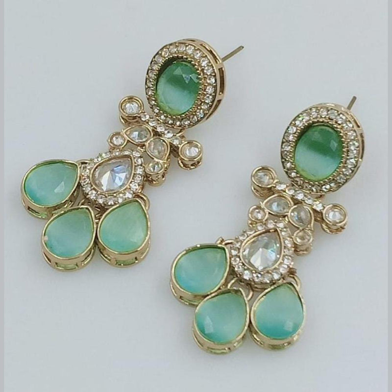 Rani Sati Jewels Gold Plated Crystal Stone Dangler Earrings