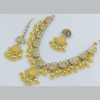 Rani Sati Jewels Gold Plated Crystal Stone And Pearls Necklace Set