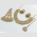 Rani Sati Jewels Gold Plated Crystal Stone And Pearl Necklace Set