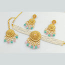 Rani Sati Jewels Gold Plated Beads And Pearl Choker Necklace Set
