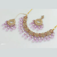 Rani Sati Jewels Gold Plated Crystal Stone And Beads Necklace Set
